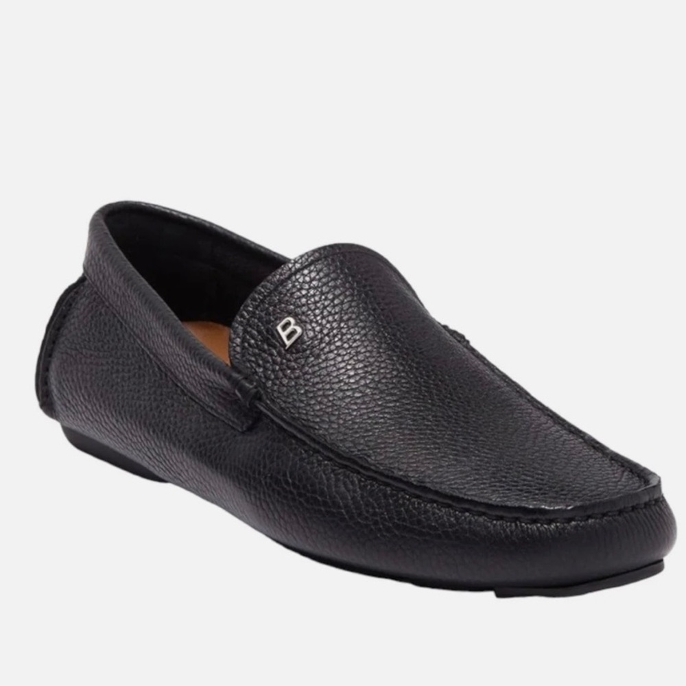 Bally Wander Men’s Black Pebbled Grained Loafers